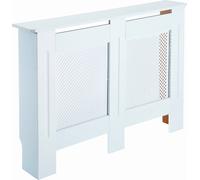 DecHome Copritermosifone In Legno A Griglia Bianco 111.5x82x19 cm