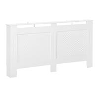 DecHome Copritermosifone in Legno a Griglia Bianco 151.5x82x19cm