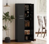 DecHome Credenza Cucina Alta 4 Ante 59x31x155 cm Nero