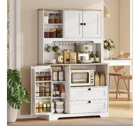 DecHome Credenza Cucina Alta Moderna Mobile Cucina 100x40x62 cm colore Bianco