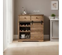 Credenza Cucina Bassa 1 Anta 2 Cassetti 80x39x86 cm Color Legno DecHome
