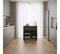 DecHome Credenza Cucina Bassa 1 Cassetto 2 Ripiani 78,5x35x80 Grigio/Rovere/Nero