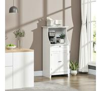 DecHome Credenza Cucina Bassa 2 Ante 1 Vano Porta-Microonde 60x40x122,5 Bianco