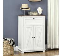 DecHome - Credenza Cucina Bassa Rustica Mobile Cucina 2 Ante 1 Cassetto Dimensioni 60x30x87,4 cm Colore Bianco