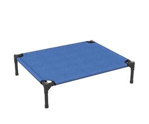 DecHome - Cuccia Lettino per Cani Rialzato Pieghevole per Interno ed Esterno in Metallo e Tessuto Oxford 76x61x18 cm Colore Blu