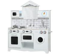 DecHome Cucina Giocattolo Bambini 3-6 Anni Accessori e Manopole con Suoni Bianco