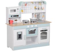 DecHome Cucina Giocattolo Bambini 3+ Anni Fornello,Forno e Macchina Caffè Bianco
