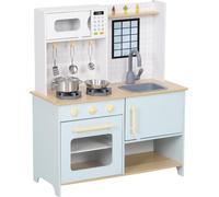 DecHome Cucina Giocattolo Bambini con Fornelli e Armadietti Blu/Bianco BUJ47M