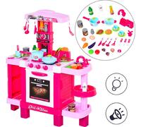DecHome Cucina Giocattolo con Luce e Suono Playset per Bambini da 3+ Anni Rosa