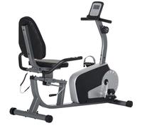 DecHome - Cyclette da Casa Orizzontale Recumbent con 8 Livelli di Resistenza Schermo LCD e Seduta Regolabile 122-137x62x103 cm