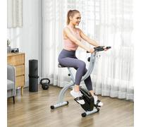 DecHome - Cyclette da Casa Pieghevole Magnetica a 8 Livelli di Resistenza con Seduta Regolabile in Acciaio 97x43x110 cm Colore Nero