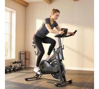 DecHome Cyclette Magnetica Regolabile con Display LCD in Acciaio e ABS Nero