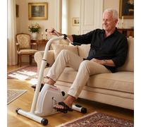 DecHome Cyclette per Riabilitazione Braccia e Gambe con Altezza e Resistenza Regolabili Display LCD colore Bianco