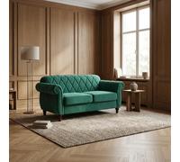 DecHome Divano 2 Posti Classico in Tessuto Dimensioni 148x72x76 cm colore Verde