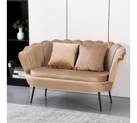 DecHome Divano 2 Posti Contemporaneo Luxury in Velluto 132x73x77 cm Beige Orel