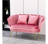 DecHome Divano 2 Posti Contemporaneo Luxury in Velluto 132x73x77 cm Rosa Orel