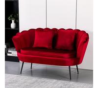 DecHome Divano 2 Posti Contemporaneo Luxury in Velluto 132x73x77 cm Rosso Orel