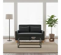 DecHome Divano 2 Posti Moderno con Vano Contenitore in Tessuto Effetto Lino Dimensioni 135x72x84 cm colore Grigio Carbone