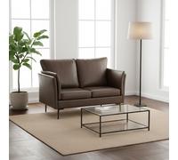 DecHome Divano 2 Posti Moderno in Ecopelle 137x72x88 cm Marrone Scuro