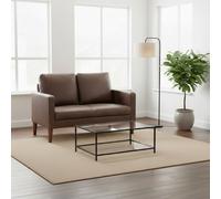 DecHome Divano 2 Posti Moderno in Ecopelle Dimensioni 130x78x85 cm colore Marrone Scuro
