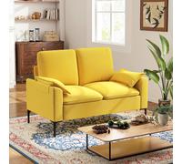 DecHome Divano 2 Posti Moderno in Tessuto Dimensioni 130x77x84 cm colore Giallo