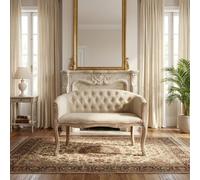 DecHome Divano 2 Posti Stile Classico in Tessuto 107x61x70 cm Beige - Danubio