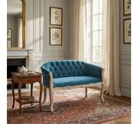 DecHome Divano 2 Posti Stile Classico in Velluto 107x61x70 cm Blu - Danubio
