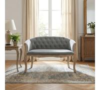 DecHome Divano 2 Posti Stile Classico in Velluto 107x61x70 cm Grigio - Danubio