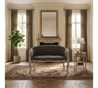 DecHome Divano 2 Posti Stile Classico in Velluto 107x61x70 cm Taupe - Danubio