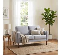 DecHome Divano 2 Posti Stile Scandinavo 124x73x82 cm Grigio Chiaro Santa Fe