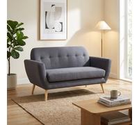 DecHome Divano 2 Posti Stile Scandinavo Tessuto 147x79x86 Grigio Scuro Canberra
