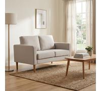 DecHome Divano 2 Posti Stile Scandinavo Tessuto Lino 137x73x82 cm Beige Santa Fe