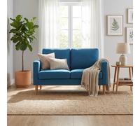 DecHome Divano 2 Posti Tessuto effetto 124x73x82 cm Blu Santa Fe