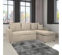 DecHome Divano Angolare 3 Posti Letto 225x148x71 cm Cappuccino Golf