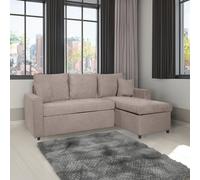 DecHome Divano Angolare 3 Posti Letto 225x148x71 cm Tortora Golf