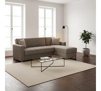 DecHome Divano Angolare 3 Posti Letto Estraibile 230x150x80 cm Tortora - Dugo