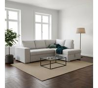 DecHome Divano Angolare 3 Posti Letto Estraibile 248x176x92 Grigio Chiaro Bali
