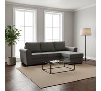 DecHome Divano Angolare 3 Posti Letto Estraibile 251.5x90/159.5x86 cm Grigio