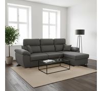 DecHome Divano Angolare 3 Posti Letto Estraibile 265x166x91-102 Grigio Como II