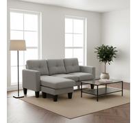 DecHome Divano Angolare 3 Posti Moderno 186x130x84 cm Tortora