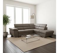 DecHome Divano Angolare 4 Posti Letto Estraibile 260x200x91 cm Grigio - Fiona