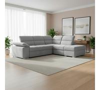 Divano Angolare 4 Posti Penisola Letto 271x230x77 cm Grigio Chiaro Capri DecHome