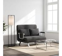 DecHome Divano Letto 2 Posti Clic-Clac Moderno in Ecopelle Dimensioni 111x80x78 cm colore Grigio Scuro