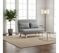 DecHome Divano Letto 2 Posti Moderno in Ecopelle Dimensioni 111x80x78 cm colore Grigio Chiaro