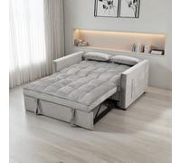 Divano Letto 2 Posti Moderno in Tessuto 134x93x78 cm Grigio Chiaro Eiri DecHome