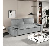 Divano Letto 2 Posti Moderno in Vellutino 185x85x85 cm Grigio Belly DecHome