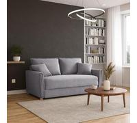 DecHome - Divano Letto 2 Posti Moderno Vano Contenitore in Tessuto Dimensioni 176x93x97 cm colore Grigio