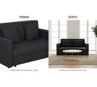 DecHome Divano Letto 2 Posti Rivestimento Policotone Vano Contenitore Salvaspazio Piedini di Supporto Dimensioni 152x101x81 cm colore Grigio Scuro