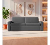 DecHome Divano Letto 3 Posti Antimacchia Elettrosaldata 199x98x84 cm Ash Flash