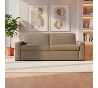 DecHome Divano Letto 3 Posti Antimacchia Elettrosaldata 199x98x84 cm Camel Flash